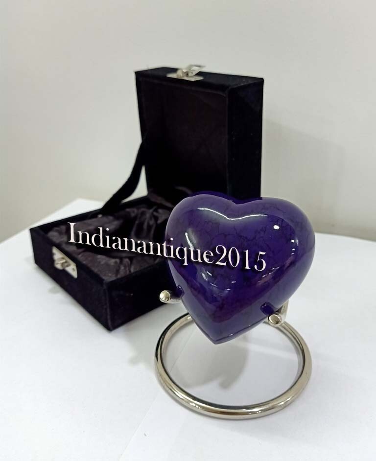 Heart Urn – Small Heart Urn – Purple Shine Mini Urn – Small Urns for Human Ashes
