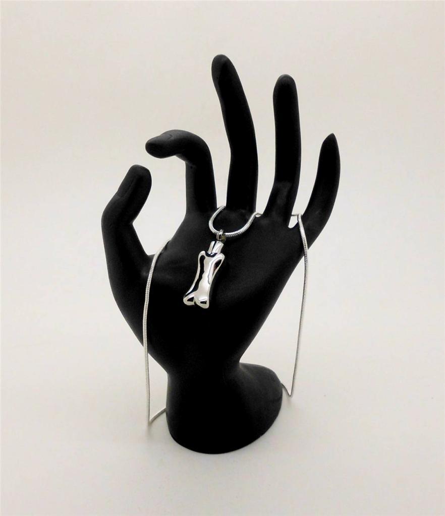 316L Silver Pet Dog Bone Design Memorial Keepsake Cremation Cinerary Urn Pendant