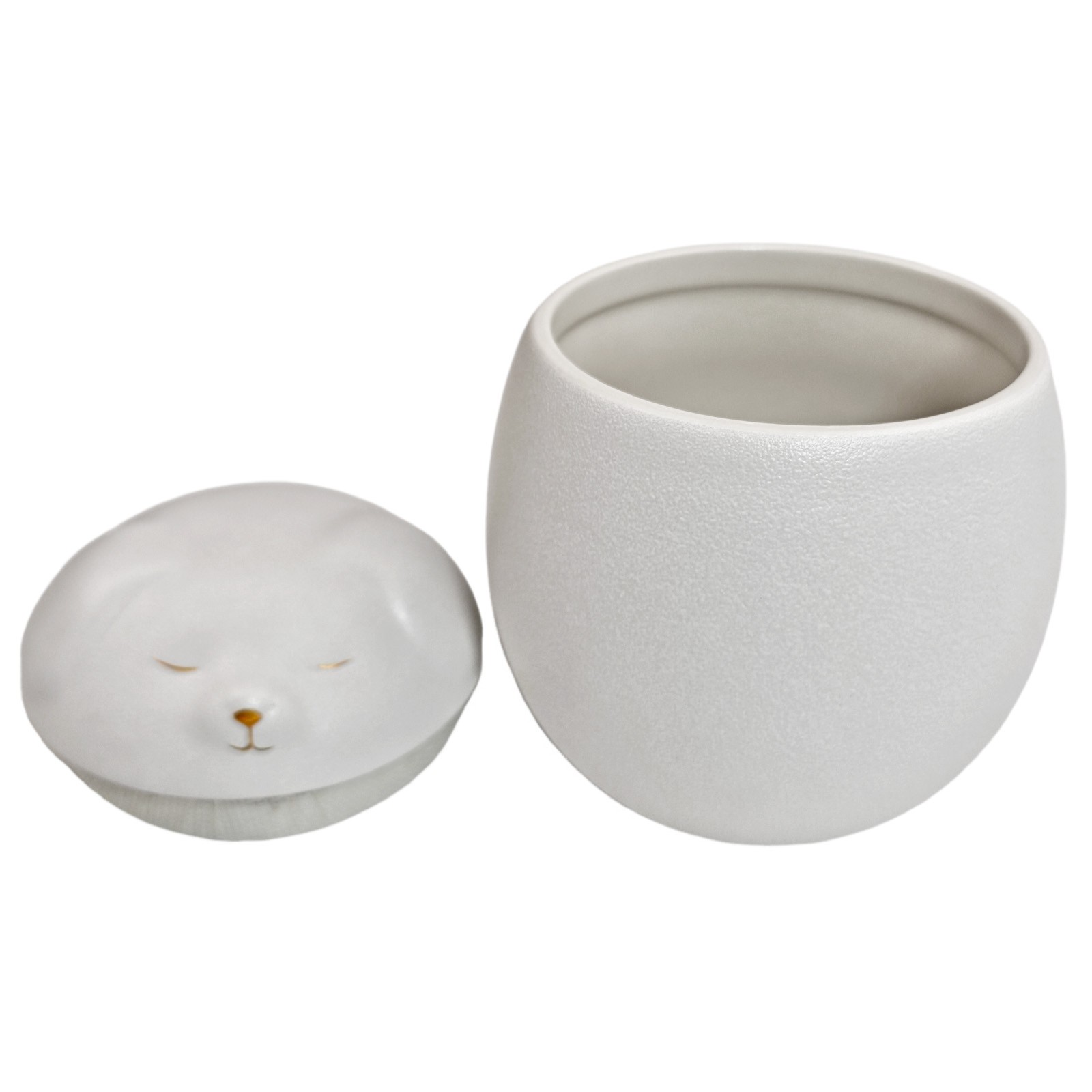 Smiley Dog Shaped Pet Urn 4.9×4.3 inch White for Small Dog And Cat Ashes
