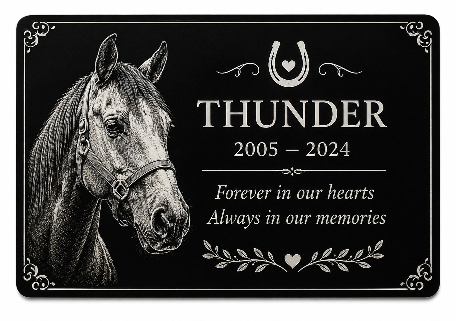 Personalised Pet Memorial Plaque Custom Photo Engraved Aluminium Dog Cat Horse