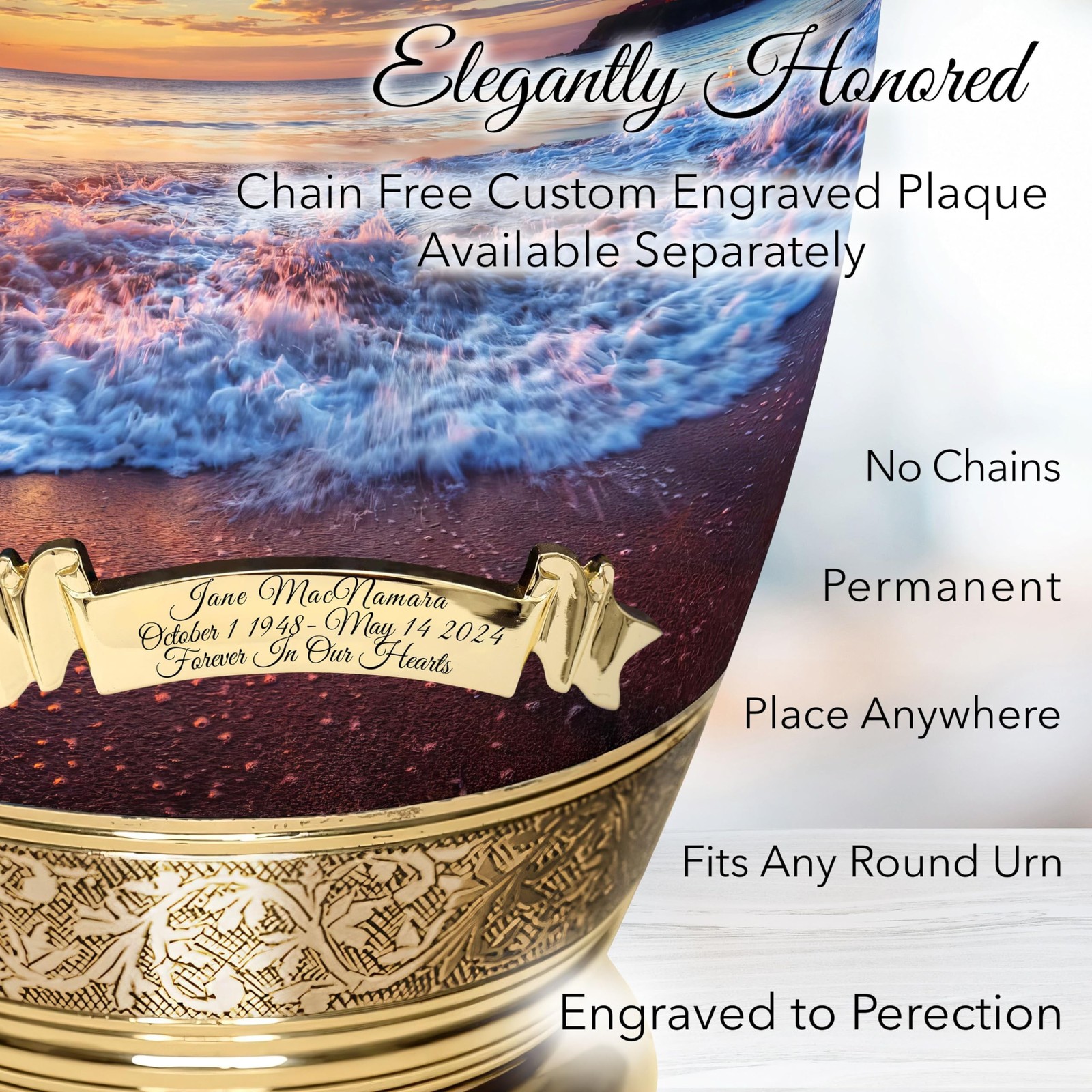 Hawaiian Sunset Cremation Urn for Ashes Adult Male – Personalized Urn for Ash…