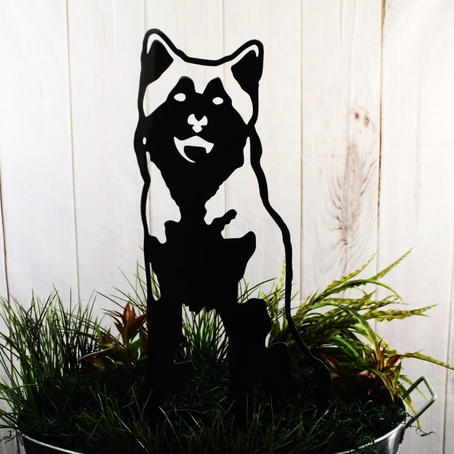 Alaskan Malamute Black Metal Dog Silhouette