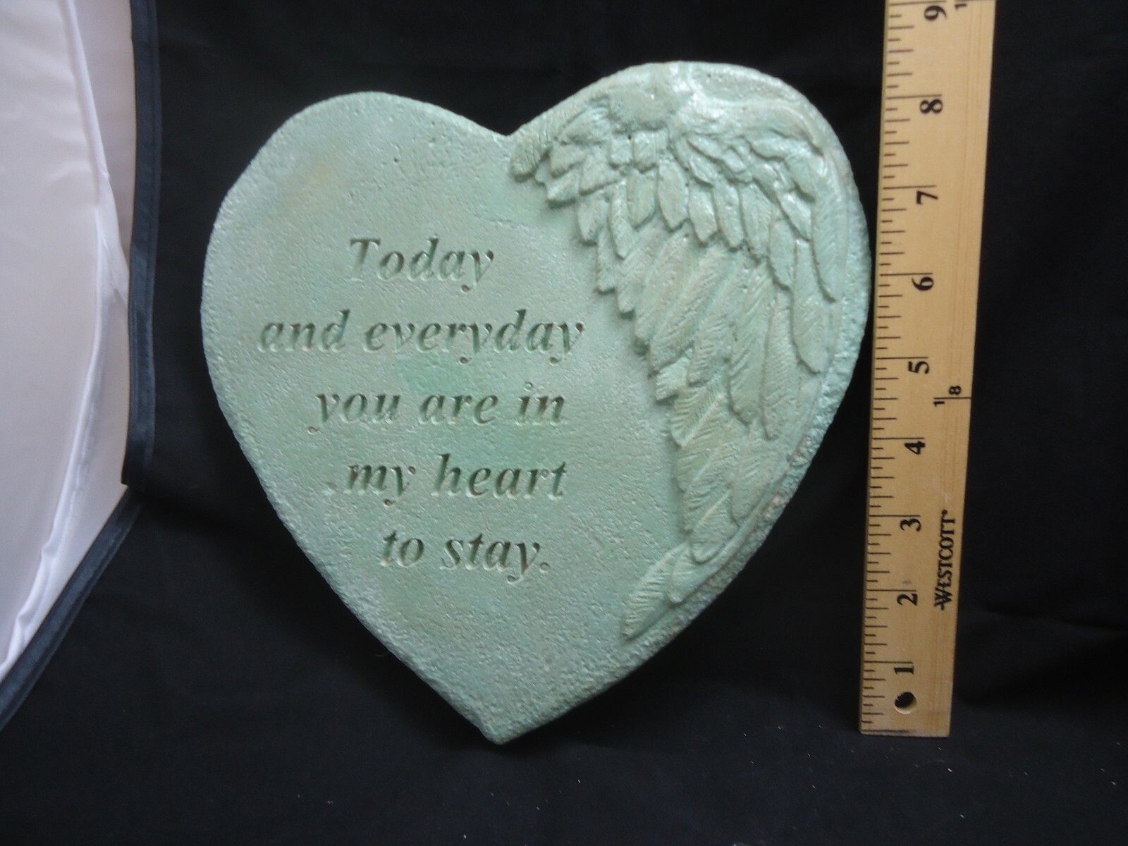 Concrete Stone Memorial Heart Remembrance of Loved Person or Pet Hand Poured