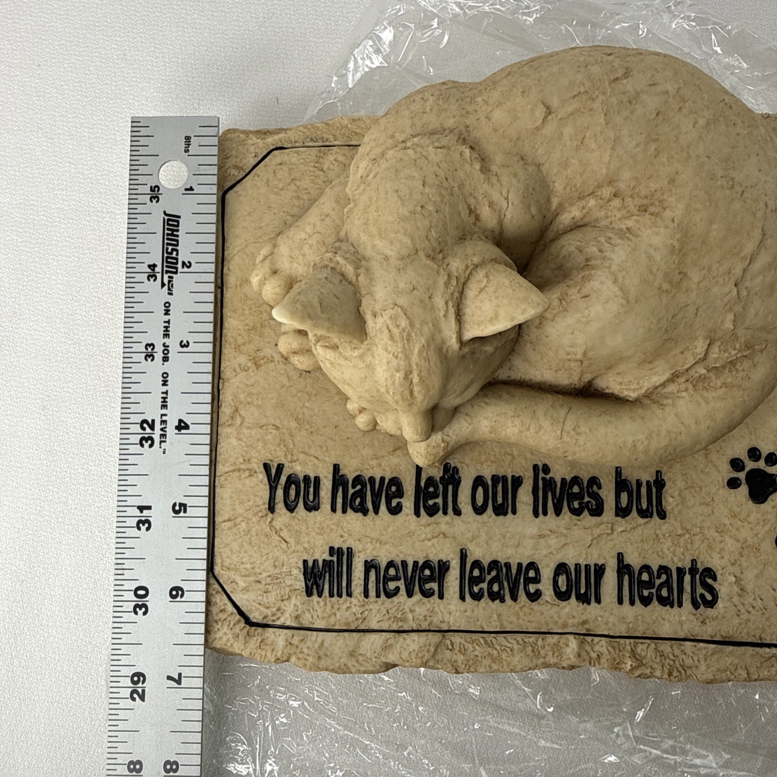 Pet Cat Memorial Stone Cat Statue “You Have Left Our Lives”