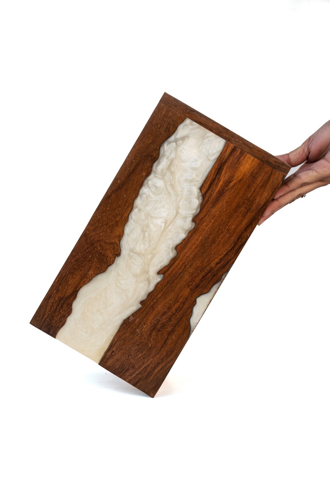 Wooden Urn Box-Urn Box-Rosewood and White Resin Design Urn Box For Human Ashes