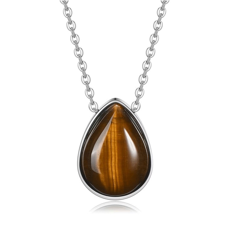 Pet Memorial Urn Necklace for Ashes | Teardrop Stone Cremation Jewelry Gift