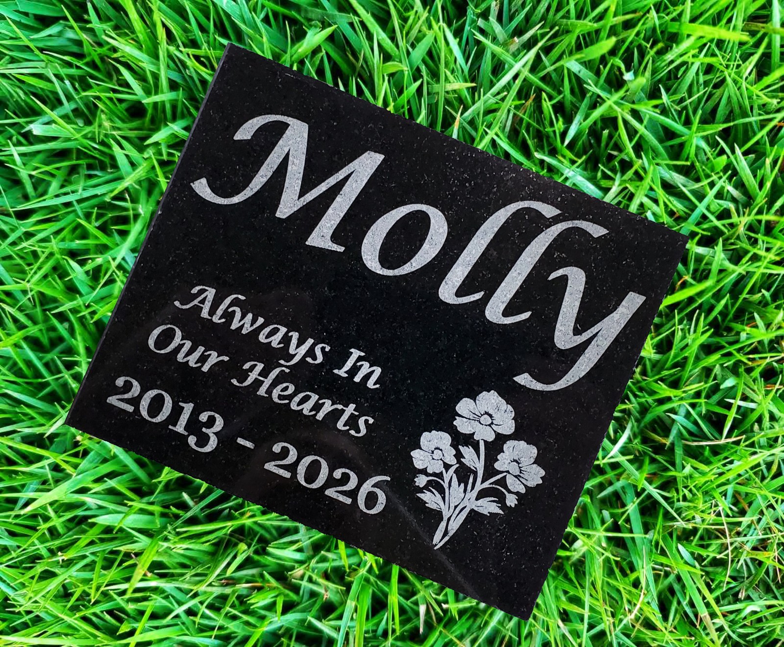 Pet Memorial Grave Marker – Granite Garden Burial Plaque – Pet Loss Gift A6