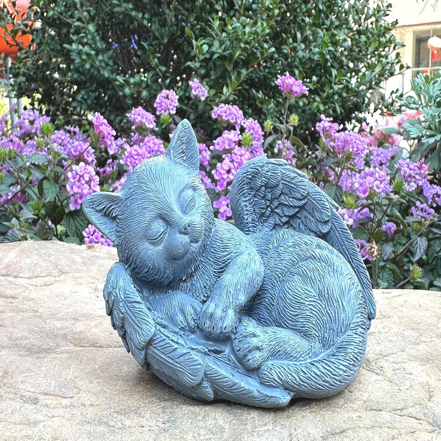 Small Cat Memorial Stone Commemorates Our Lost Fur Baby,Peaceful Sleeping Angel