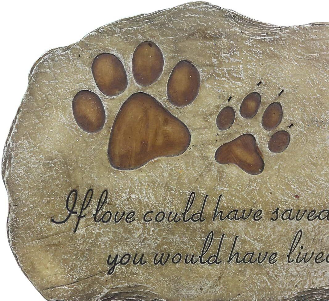 Paw Prints Dog Pet Memorial Stones, Pet Garden Stone Grave Marker For D