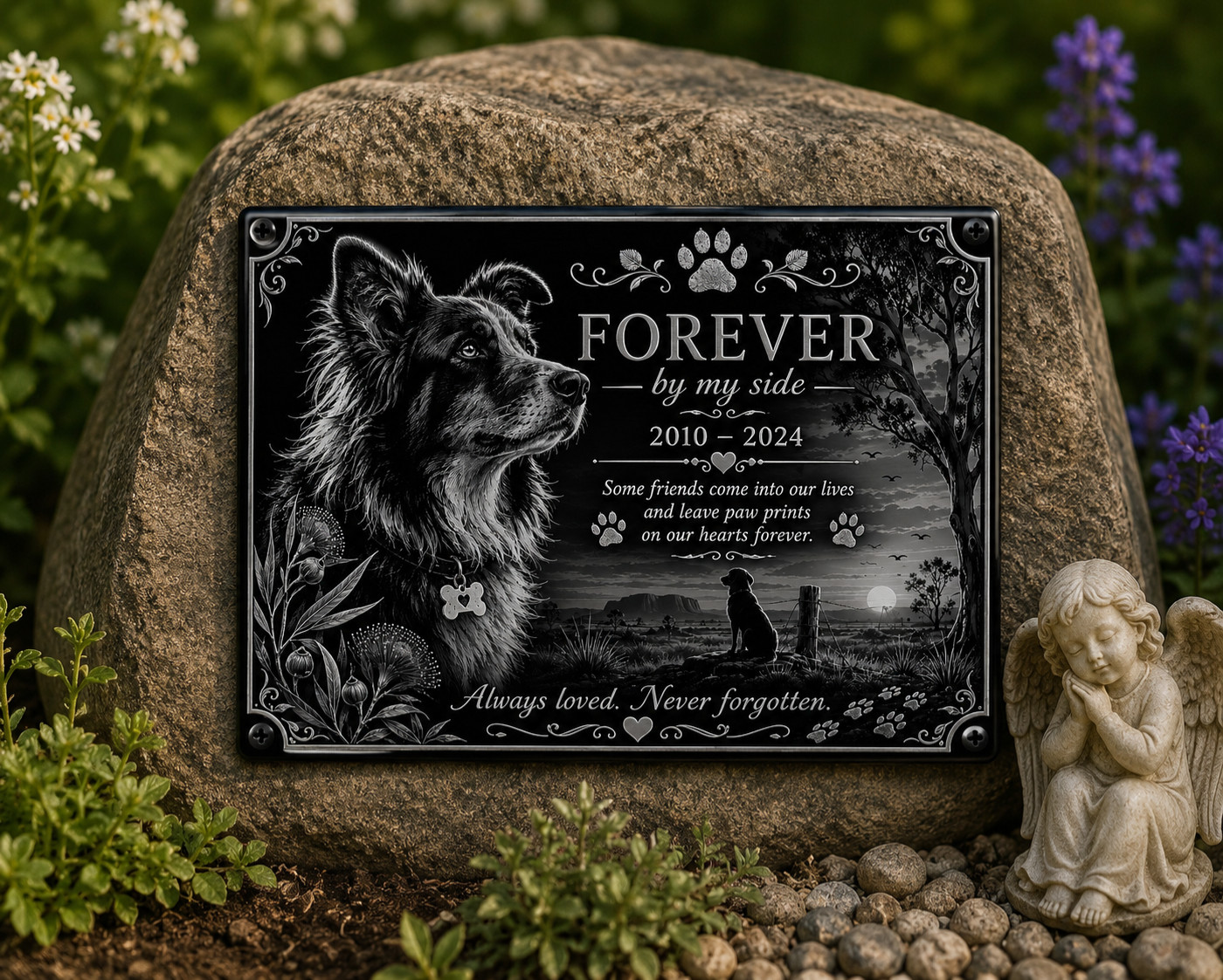Personalised Pet Memorial Plaque Custom Photo Engraved Aluminium Dog Cat Horse