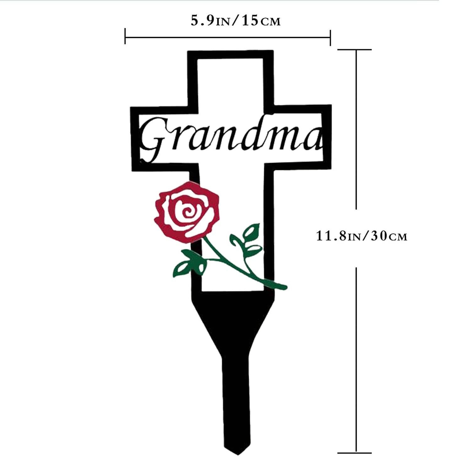 Cemetery Memorial Cross Stake for Parents, Metal Cross Garden Decoration, Mem…