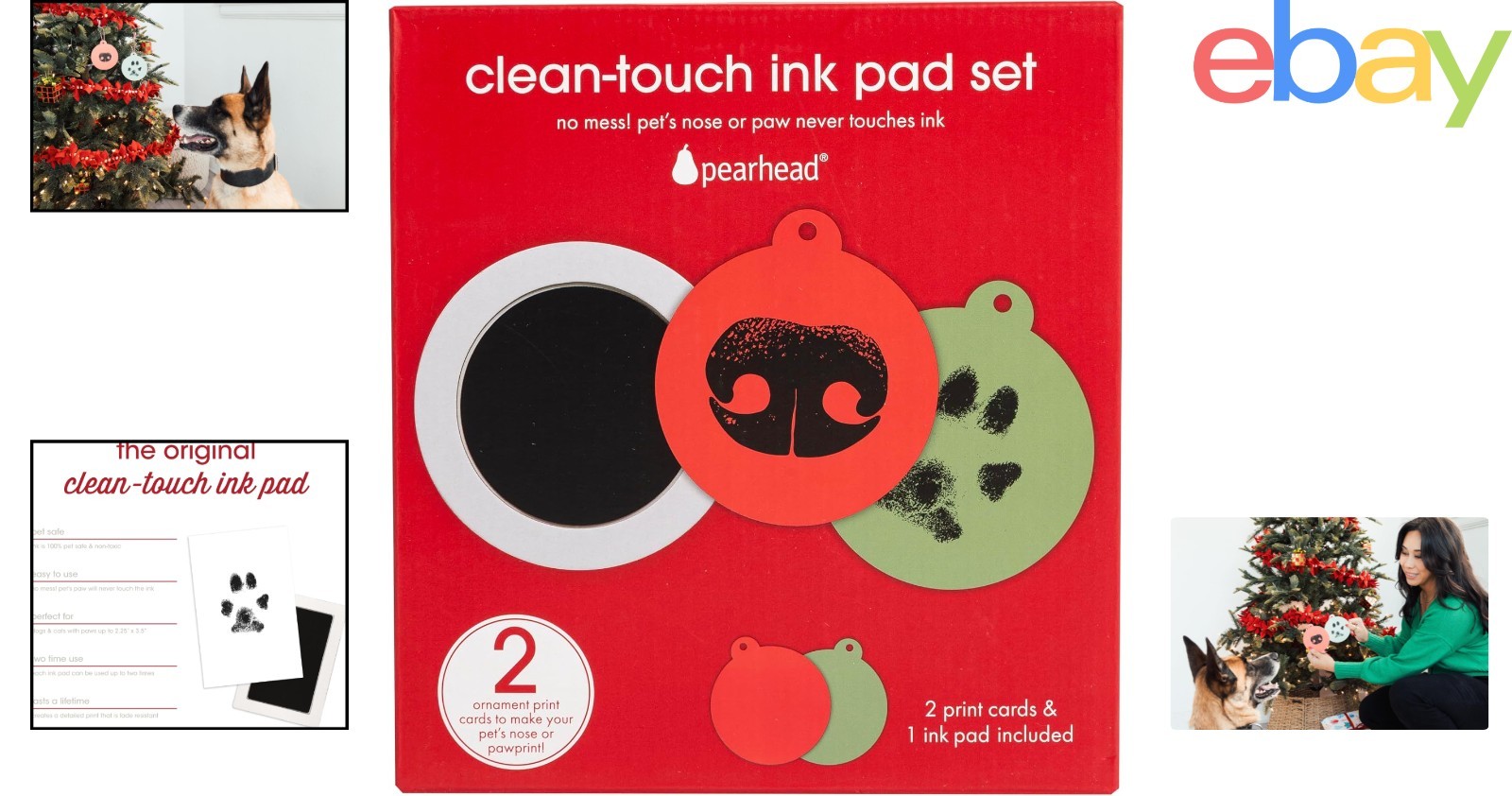 Mess-Free Pet Paw Impression Kit with Non-Toxic Ink Pad for Christmas