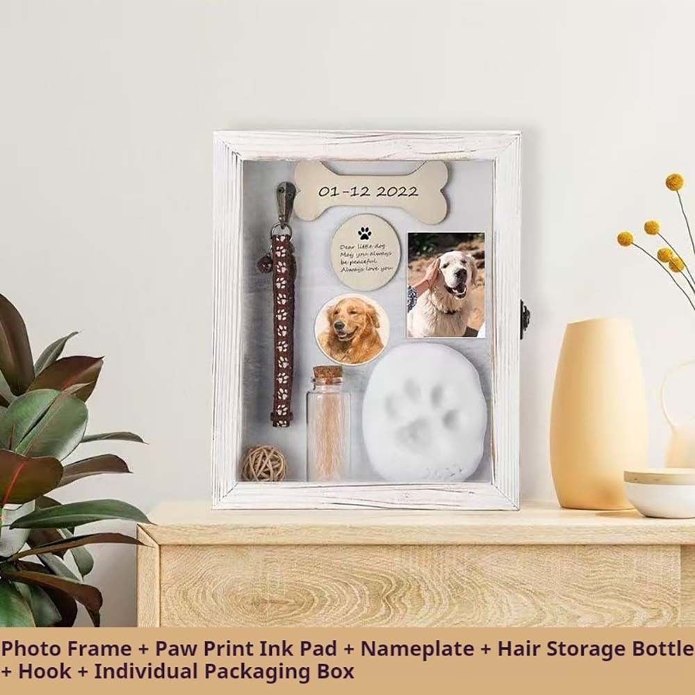 Natural Solid Handcrafted Elegant Classic Wooden Pet Growth Memorial Photo Frame