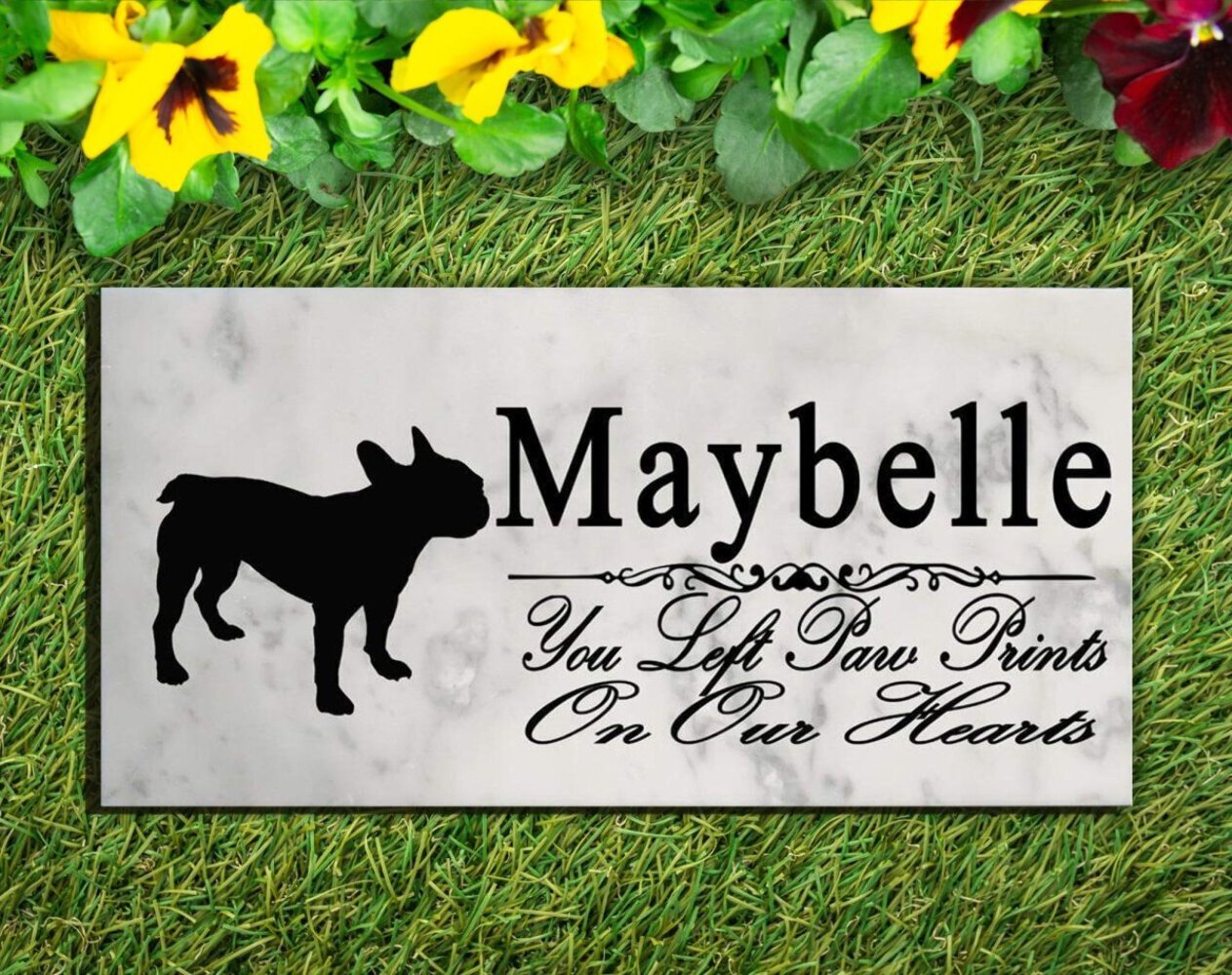 French Bulldog Memorial Stone Personalized Dog Garden Rock Grave Marker Outdoor