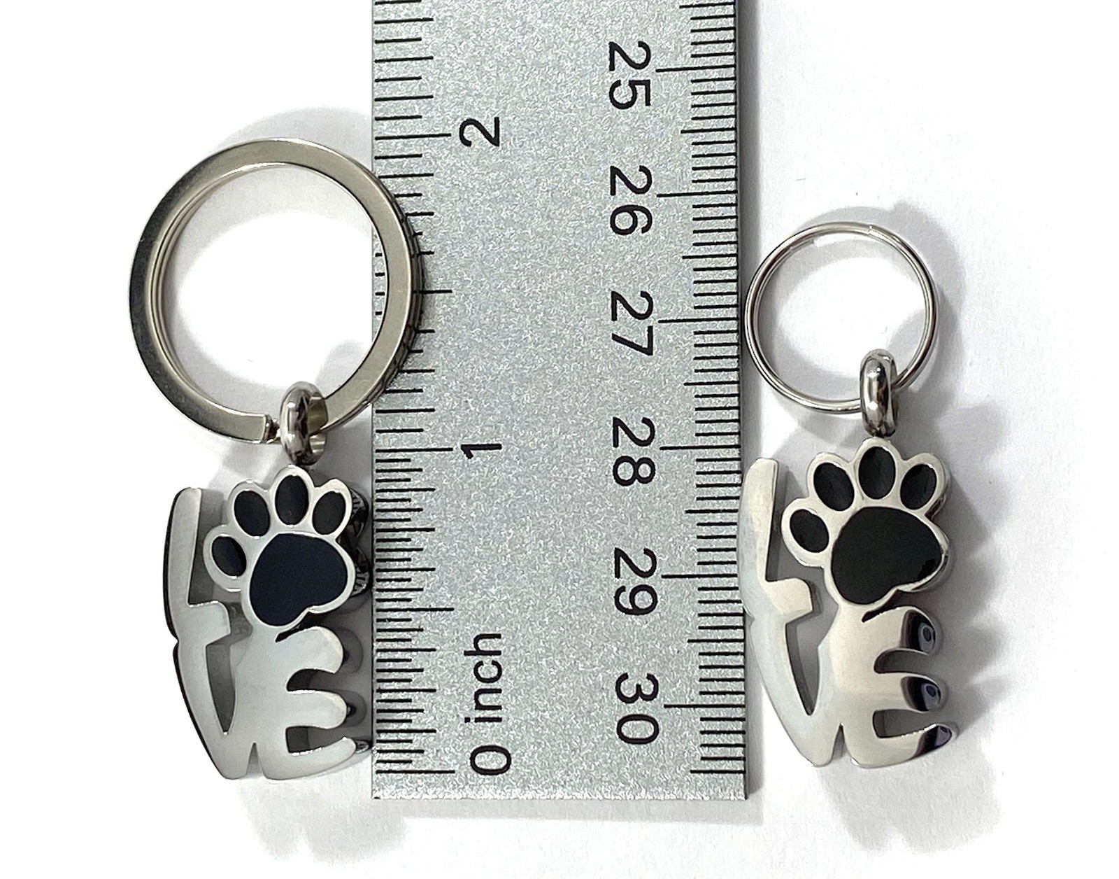 Pet Cremation Pendant Urn Keychain 1″ Key Ring Dog Cat Ashes LOVE Pawprint Word
