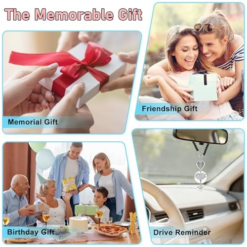 Pet Memorial Car Rearview Mirror Hanging Charm Sympathy Gift for Dog Cat Mom Dad