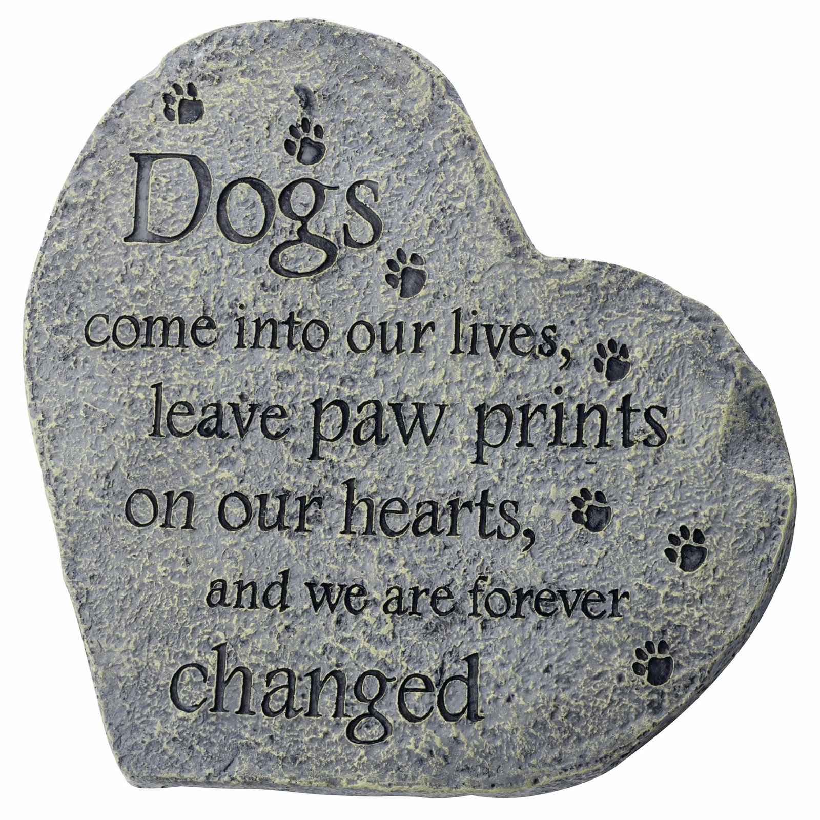Dog Speak Pet Memorial Stone – Dogs Come Into Our Lives and Leave Paw Prints …