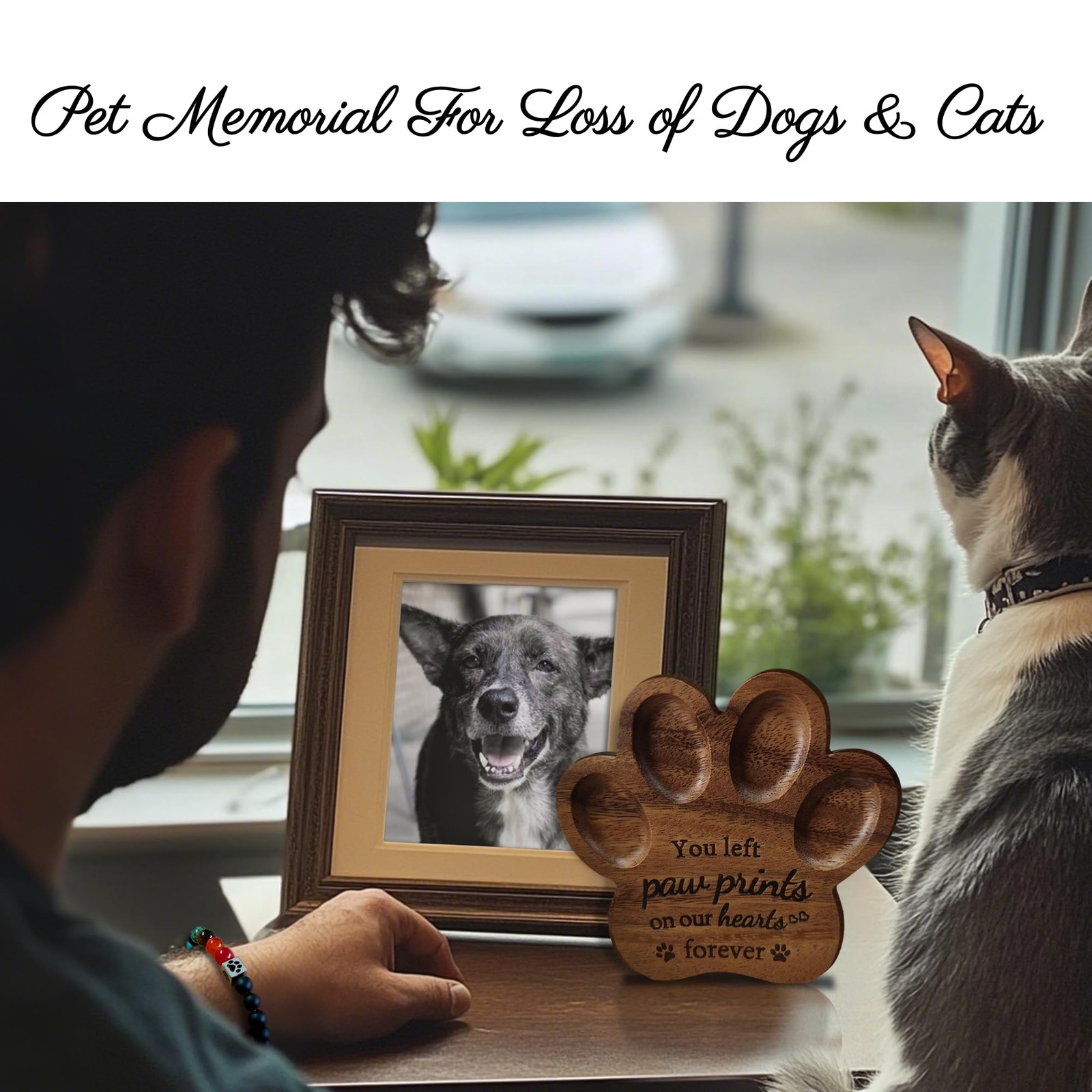 Skittypurr Dog Memorial Gift Set,Paw Print Shape Ornament to Multi-Color