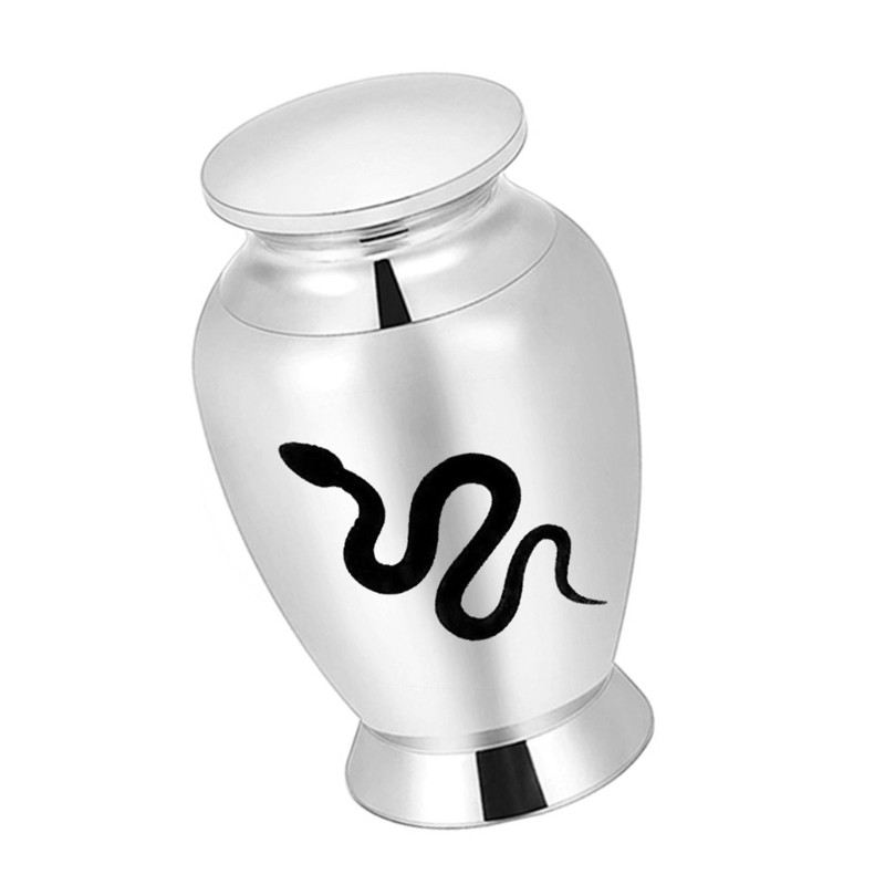 Snake Print Cremation Urn Waterproof Pet Ashes Preservations Box Easy Access Lid