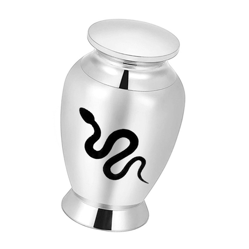 Snake Print Cremation Urn Waterproof Pet Ashes Preservations Box Easy Access Lid