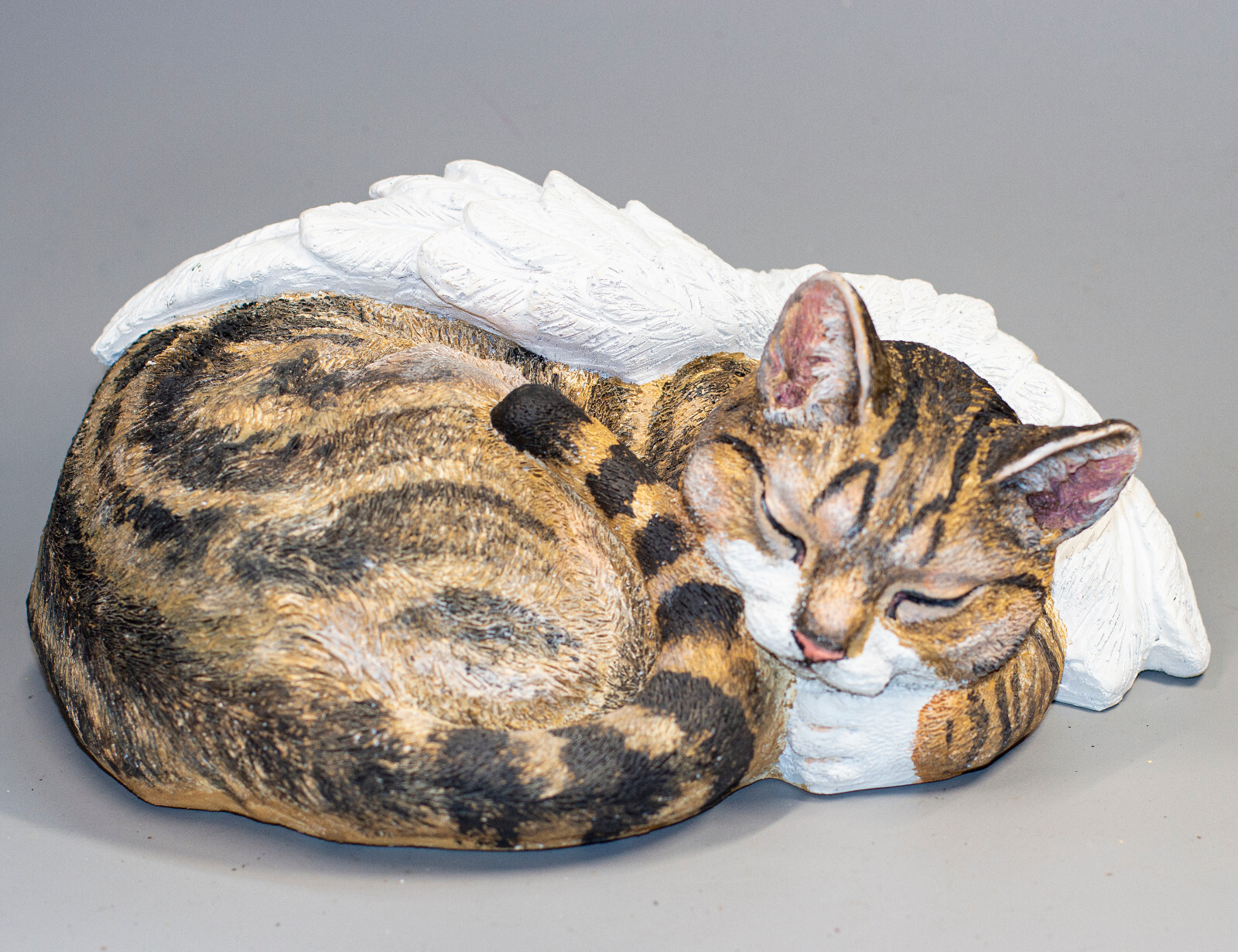Unique Cat Urn Pet Ashes Cremation Sculpture Angel Wings Funeral Keepsake Casket