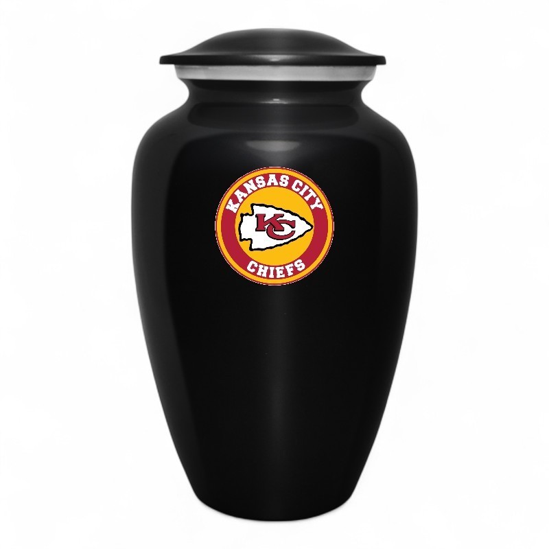 Kansas City Chiefs Football Theme Large Cremation Urn Adult Human Ashes w/Bag