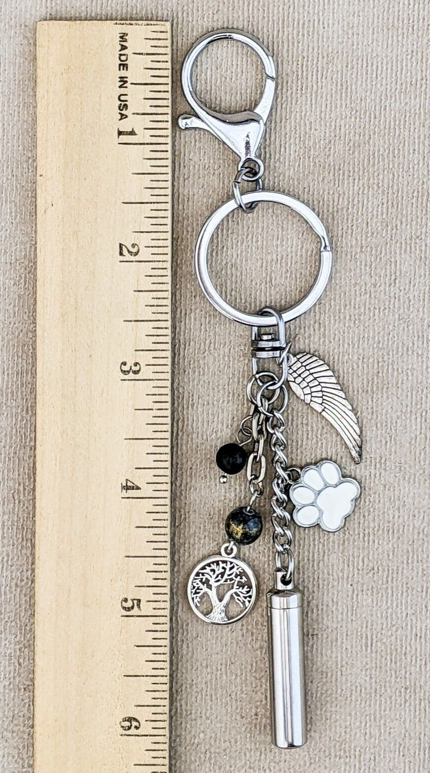 Pet Urn Keychain Ring One of a Kind Ashes Cremation Keepsake Memorial Beautiful