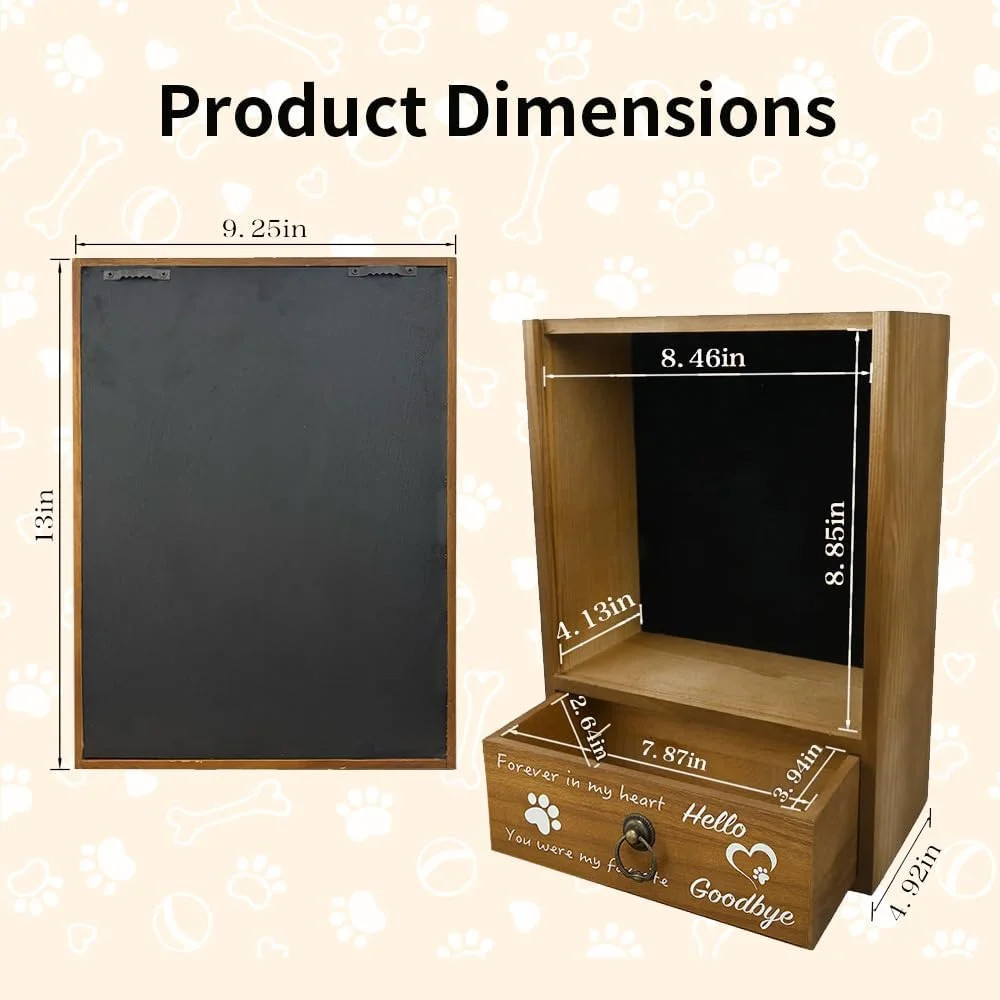 Pet Memorial Shadow Box 9.25×13 Memorial Gift Frame Pet Urn for Dogs & Cats Reme