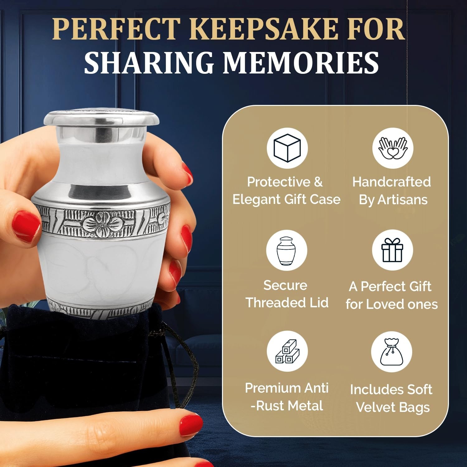 Small Urns for Ashes Keepsake Set – Handcrafted Mini Urns for Human Ashes for…