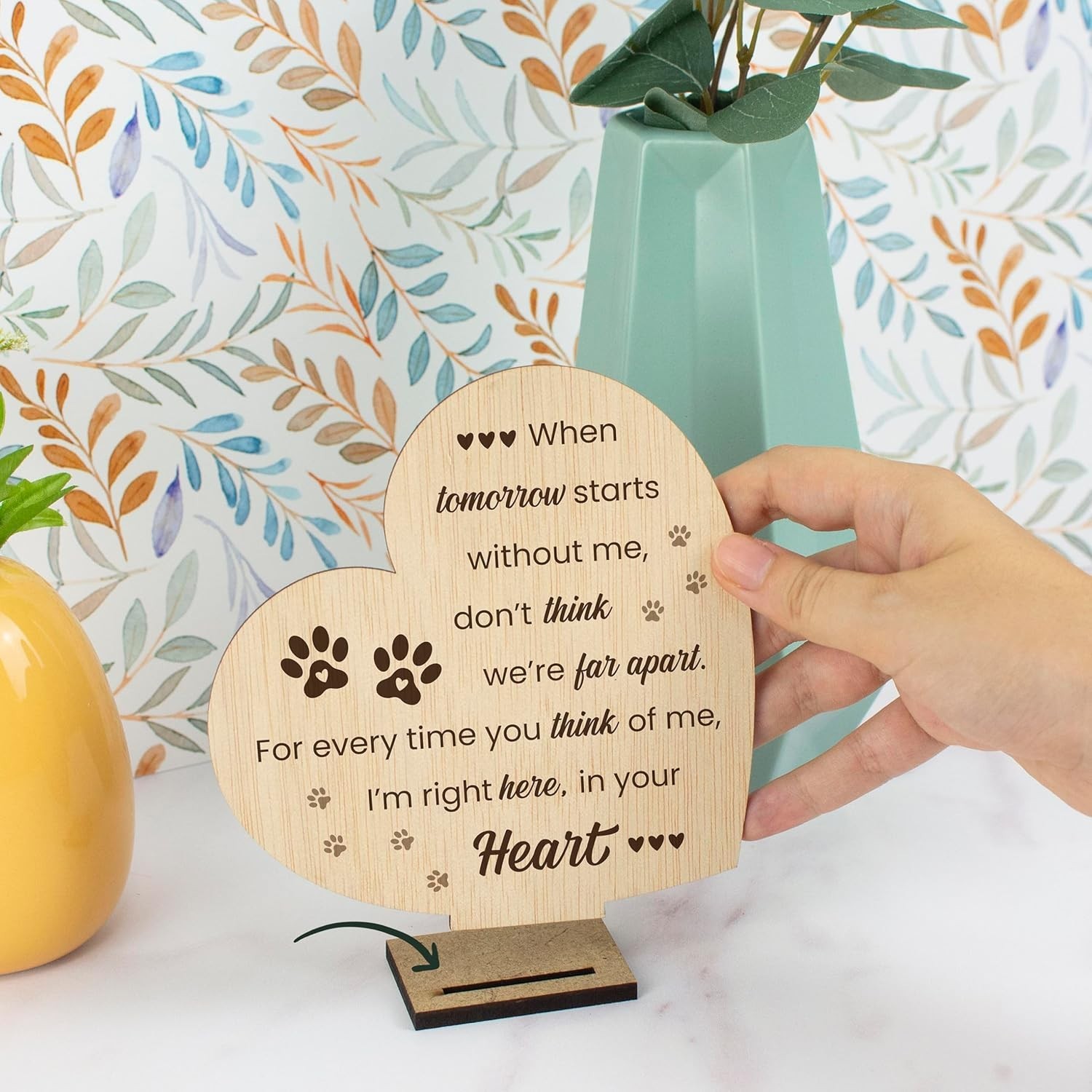 Pet Memorial Plaque for Loss of Dog or Cat Wooden Sympathy Sign in Loving Mem…
