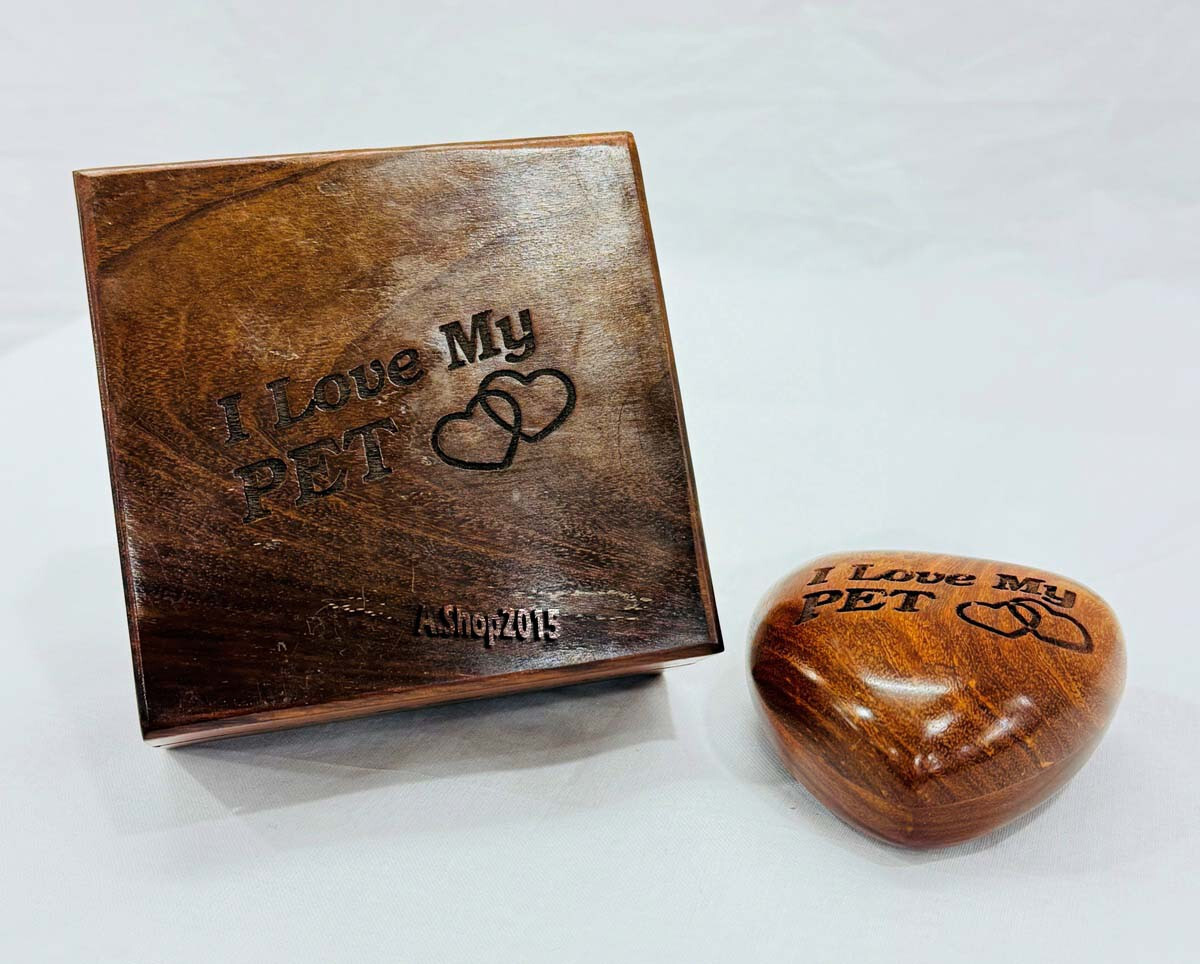 Wooden Heart Keepsake Urn – Mini Ash Urn Small Handcrafted Cremation Urn