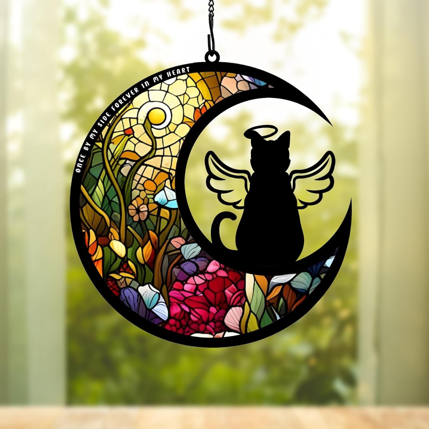 Cat Memorial Suncatcher for Windows Memorial Ornament, Pet Sympathy Gift to Memo