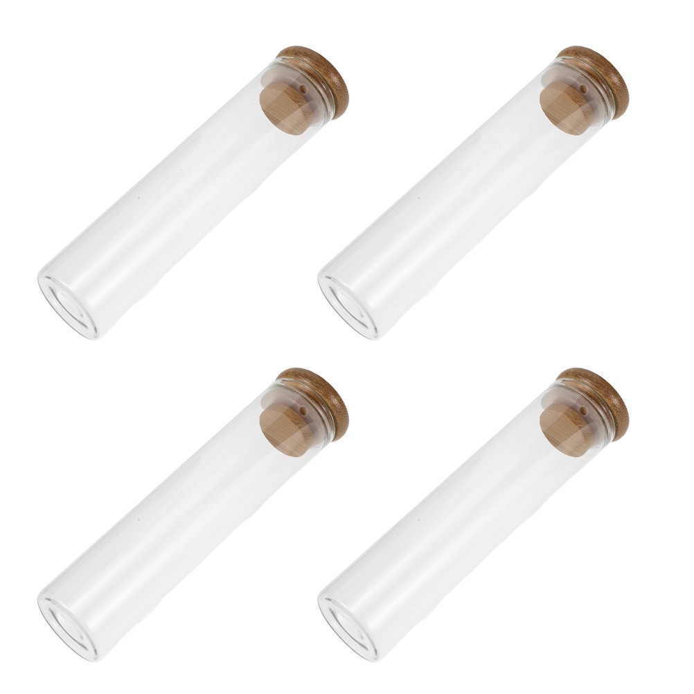 4Pcs Reusable Glass Memorial Jars for Cat Whisker Keepsake Clear Storage Box