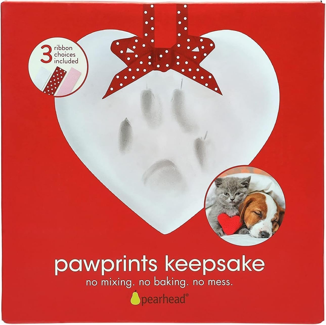 DIY Pet Paw Print Keepsake – Heart-Shaped Clay Impression Kit for Pets