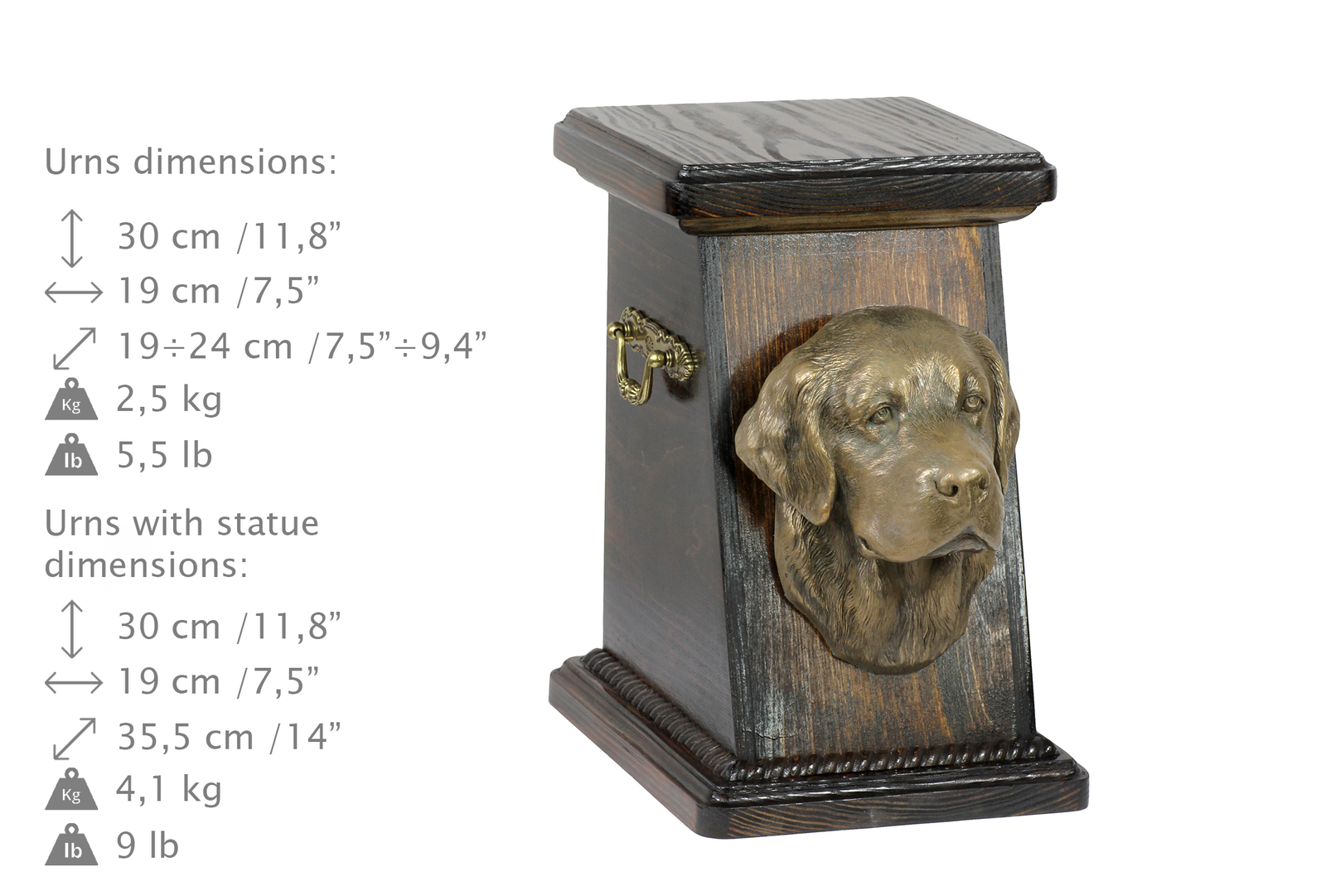 Golden Retriever Wooden Urn With Dog Art-Dog