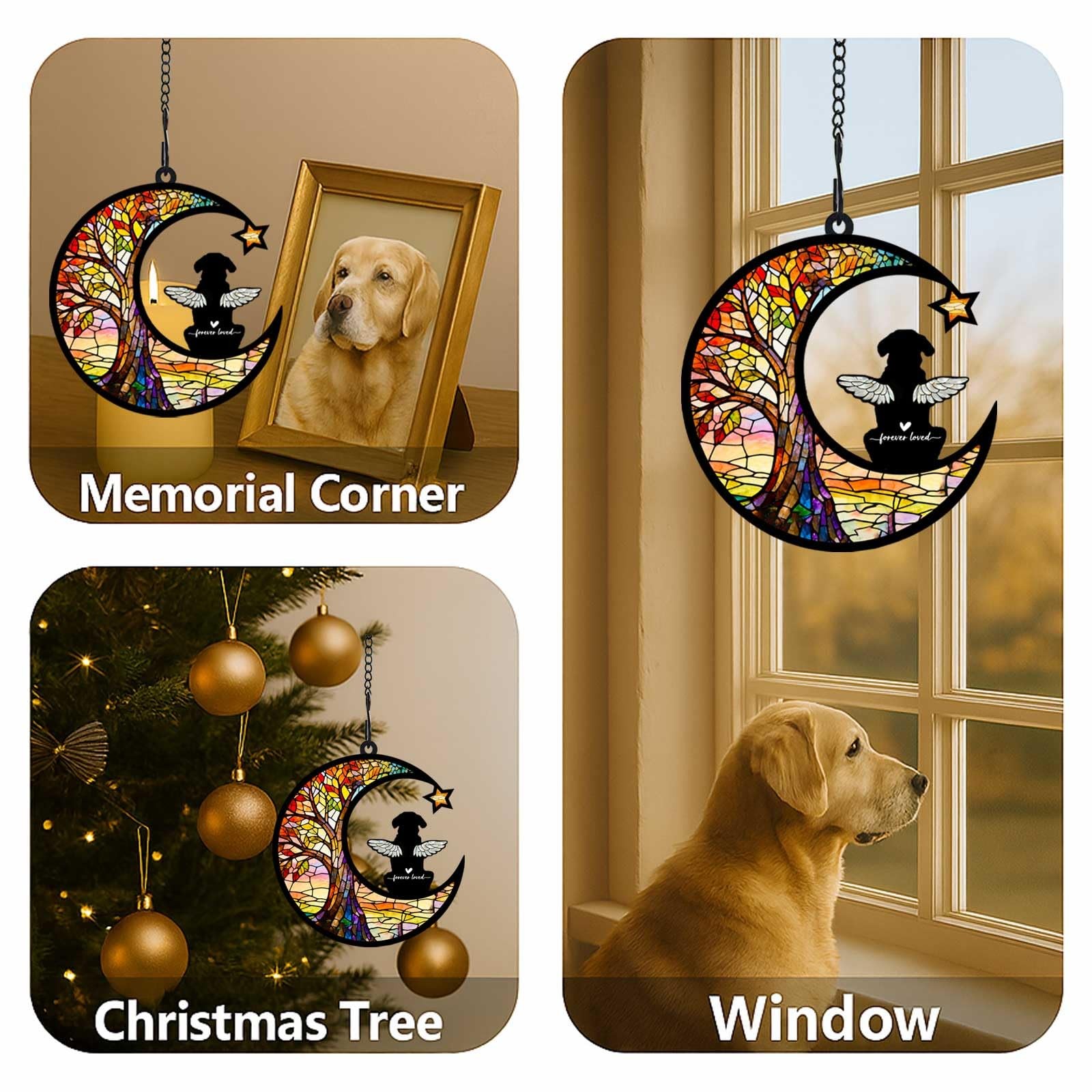Personalized Loss of Dog Sympathy Gift, Custom Dog Memorial Suncatcher, Dog M…