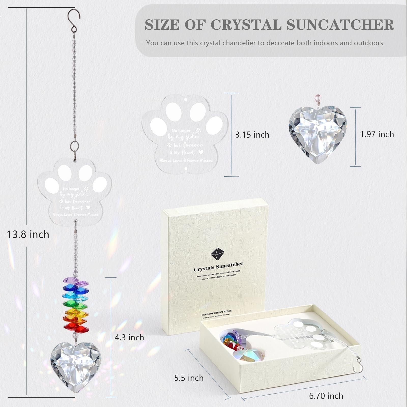 Dog Memorial Gifts for Loss of Dog, K9 Pet Memorial Crystal Suncatcher,Pet Pa…