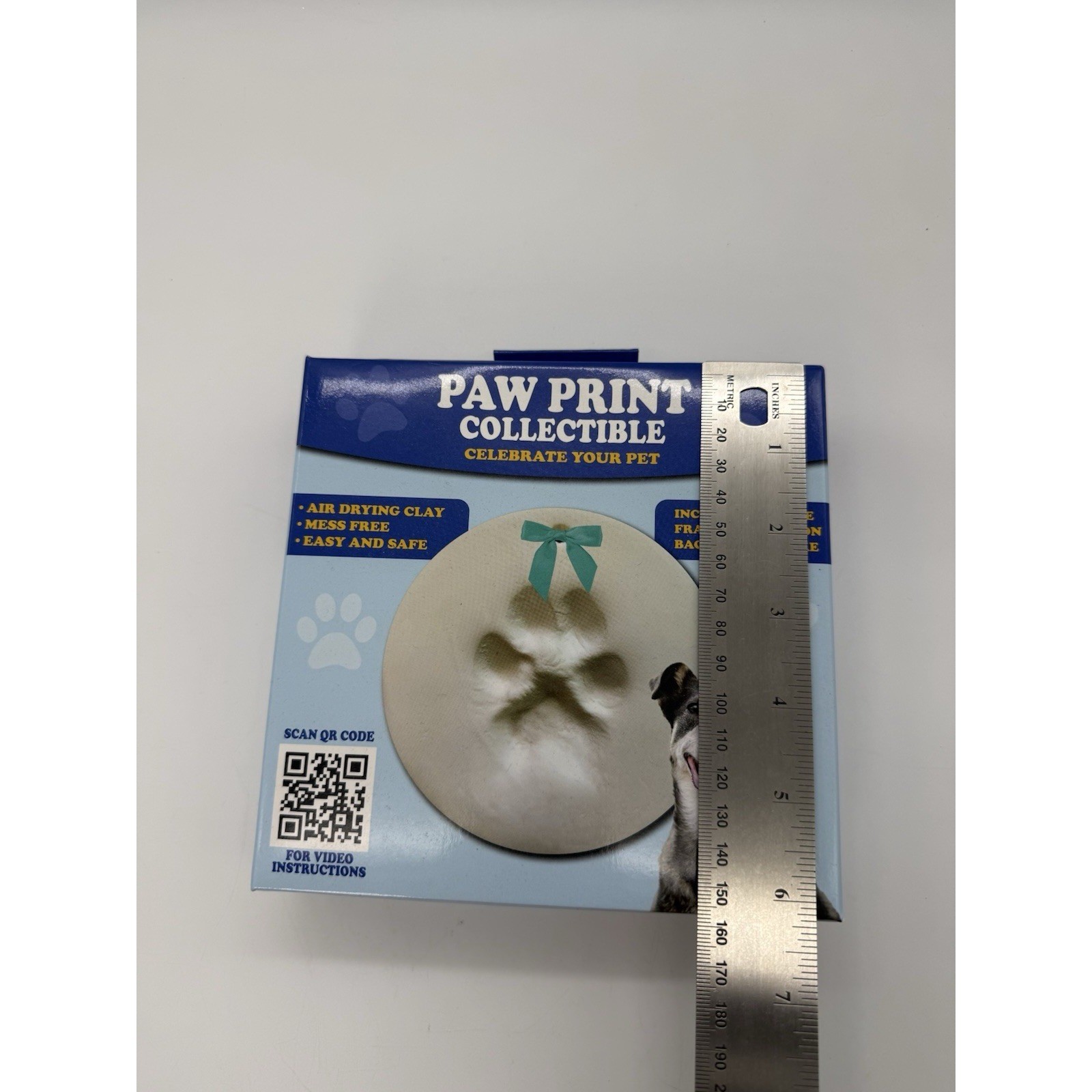 Pet Paw Print Kit Air Dry Clay Keepsake Dog Cat Paw Impression Frame DIY Memory