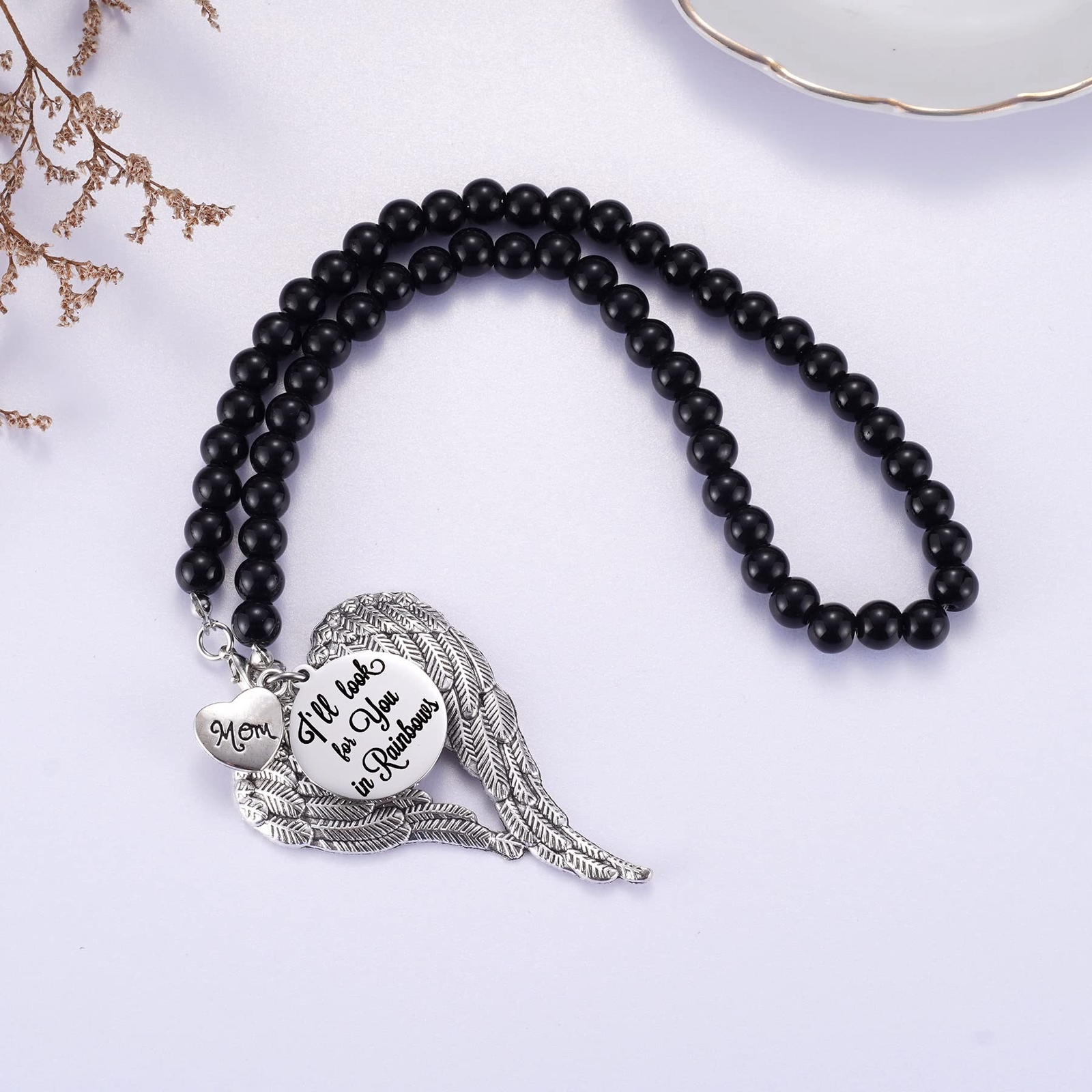 Loss of Mother Memorial Car Charm – Sympathy Rear View Mirror Hang Accessory …