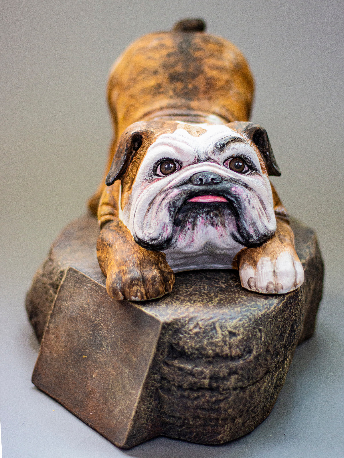 English Bulldog Memorial Stone Cremation Urn Pet Unique Grave Decor Personalized