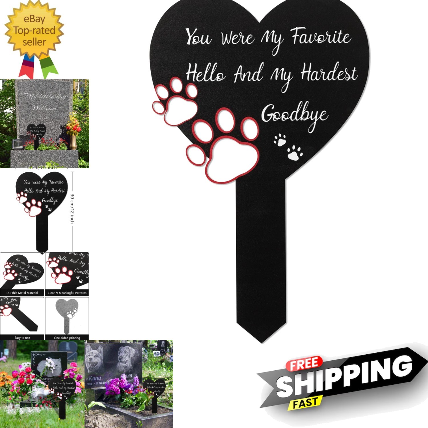 Pet Memorial Graves Markers for Dogs Cats, Pet Cemetery Headstones Decoration…