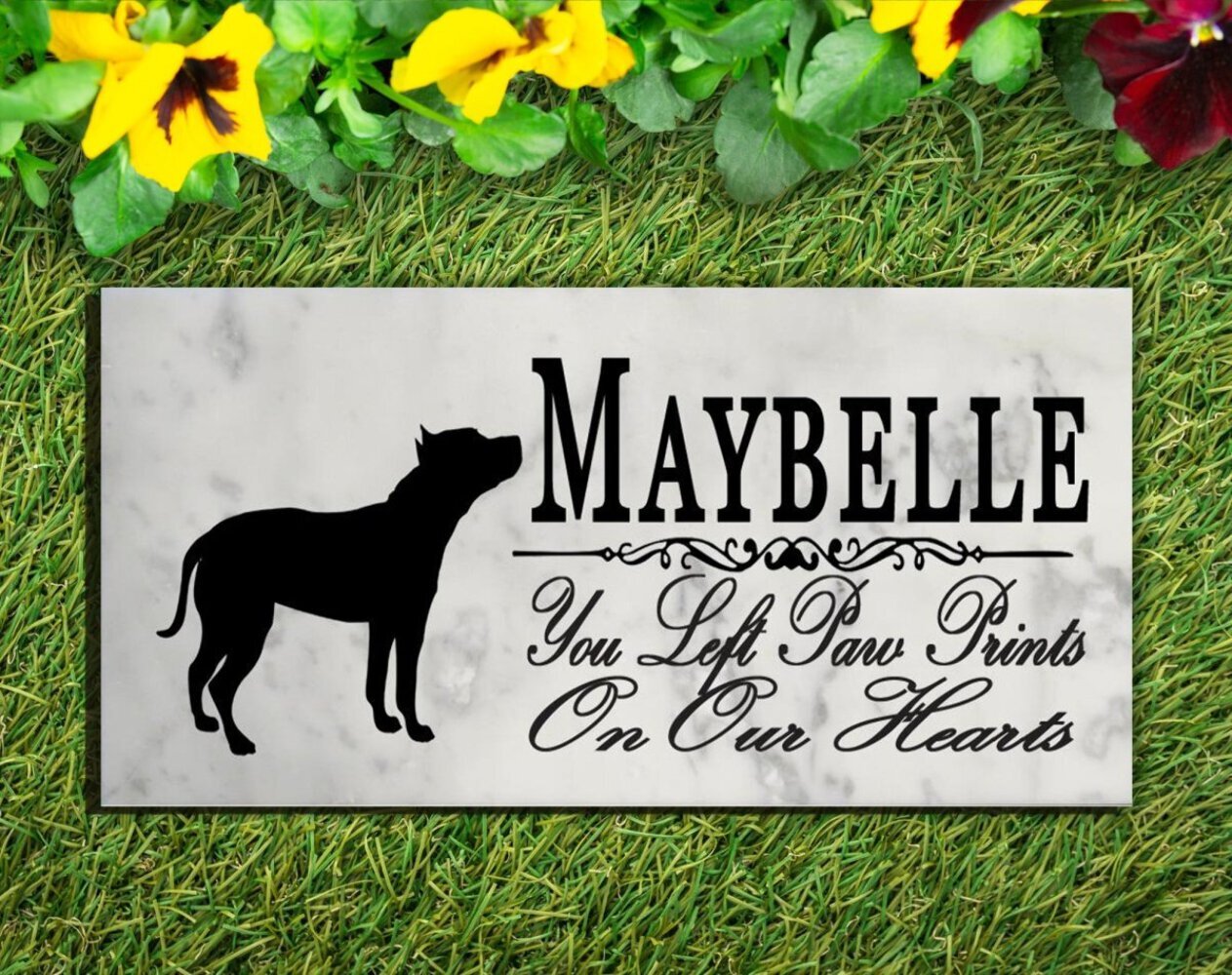 Pit Bull Memorial Stone Personalized Dog Garden Plaque Grave Marker Outdoor or I