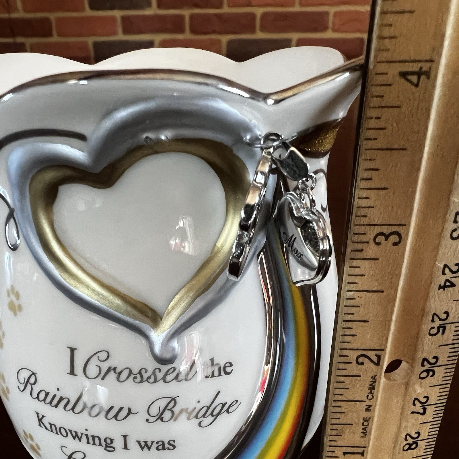 4” Bradford Exchange Rainbow Bridge Pet Remembrance Candle Candleholder Dog Cat