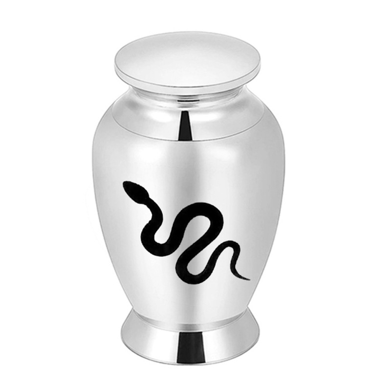 Snake Print Cremation Urn Waterproof Pet Ashes Preservations Box Easy Access Lid
