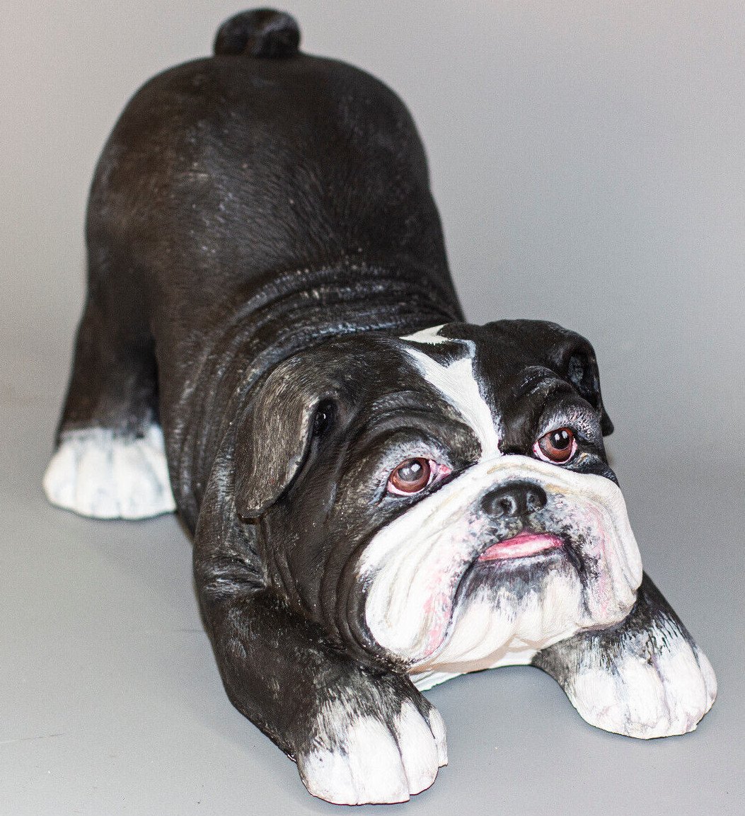 Cremation Urn English Bulldog Pet Memorial Statue Grave Decor Funeral Figurine