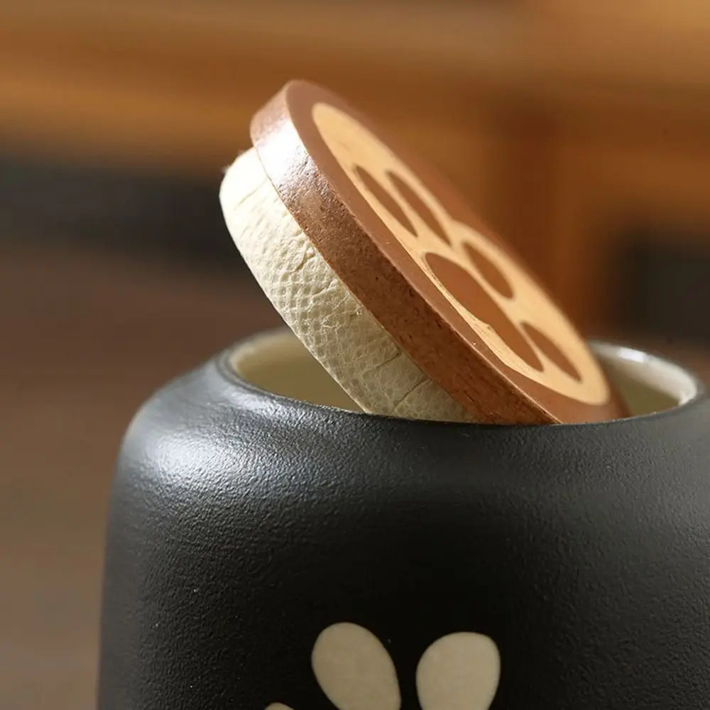Cute Ceramic Pet Urn Memorial Ashes Box with Lid Moisture Proof
