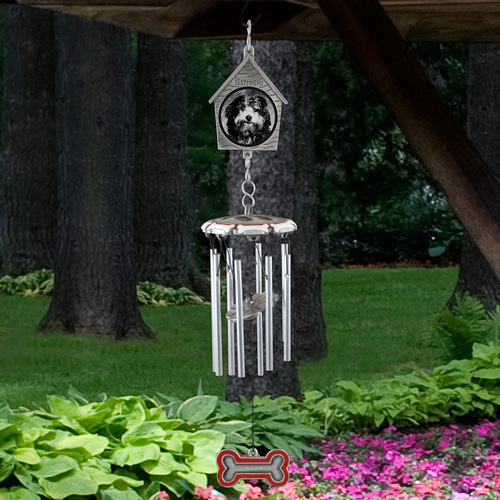 Best Friend (Dog) Pet Remembrance Hanging Wind Chime Memorial Photo Frame NIB