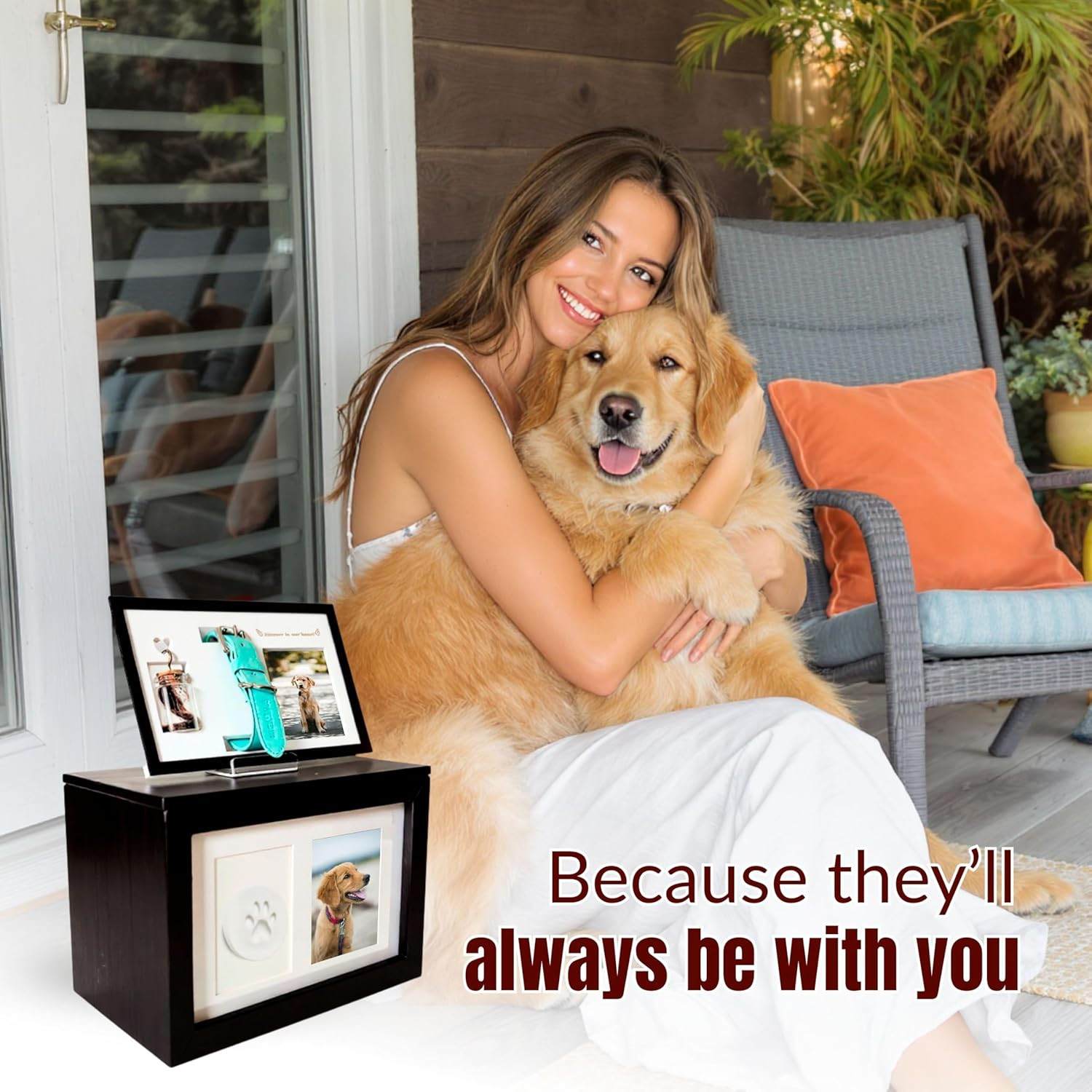 Urn for Ashes for Pets Large 9.5 × 5.71 × 7.13 Pet Urn for Dogs, Dog Ashes Keeps