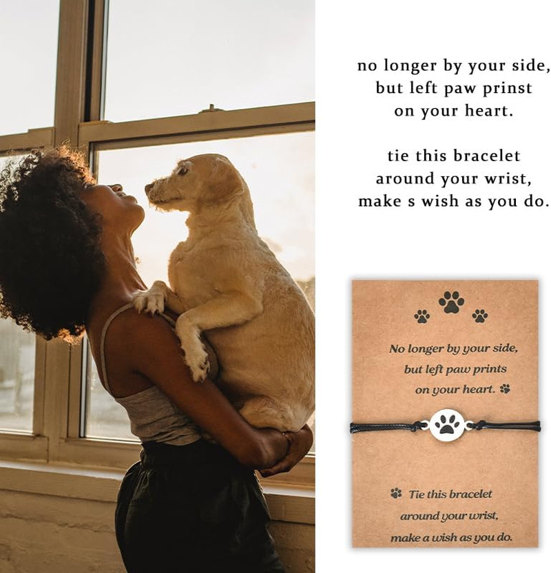 Dog Memorial Gifts for Loss of Dog Pet Paw Bracelet for Women Men Friendship Pre