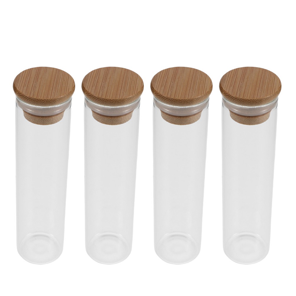 4Pcs Reusable Glass Memorial Jars for Cat Whisker Keepsake Clear Storage Box